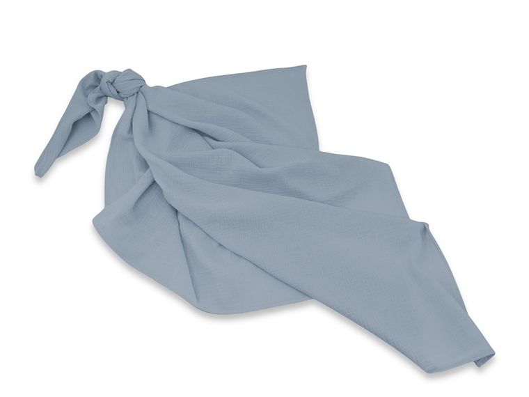 MimiNu, pielucha muślinowa, otulacz, jeans, 120-120 cm