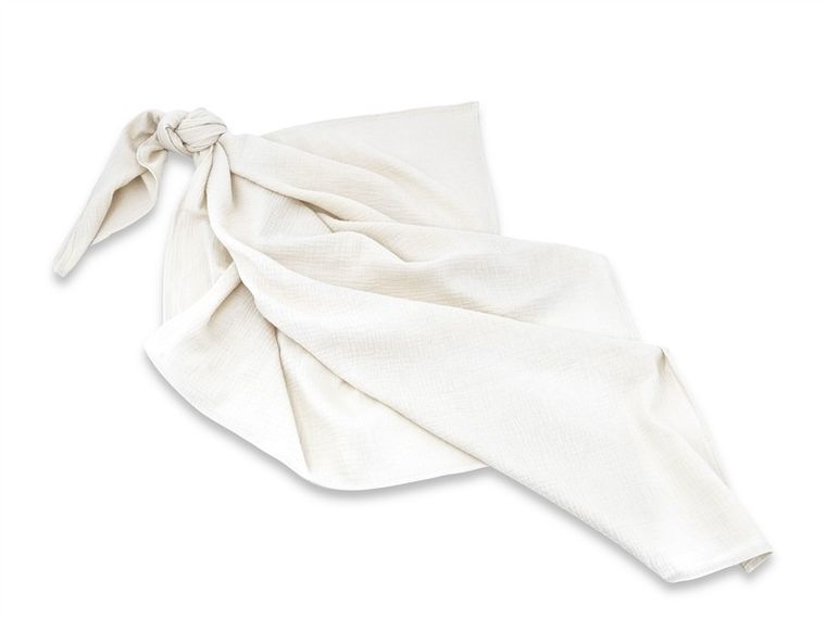 MimiNu, pielucha muślinowa, otulacz, śmietanka, 120-120 cm