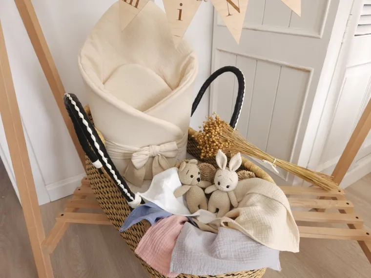 MimiNu, pieluszka muślinowa, ciepły beż, 30-30 cm, 2 szt.