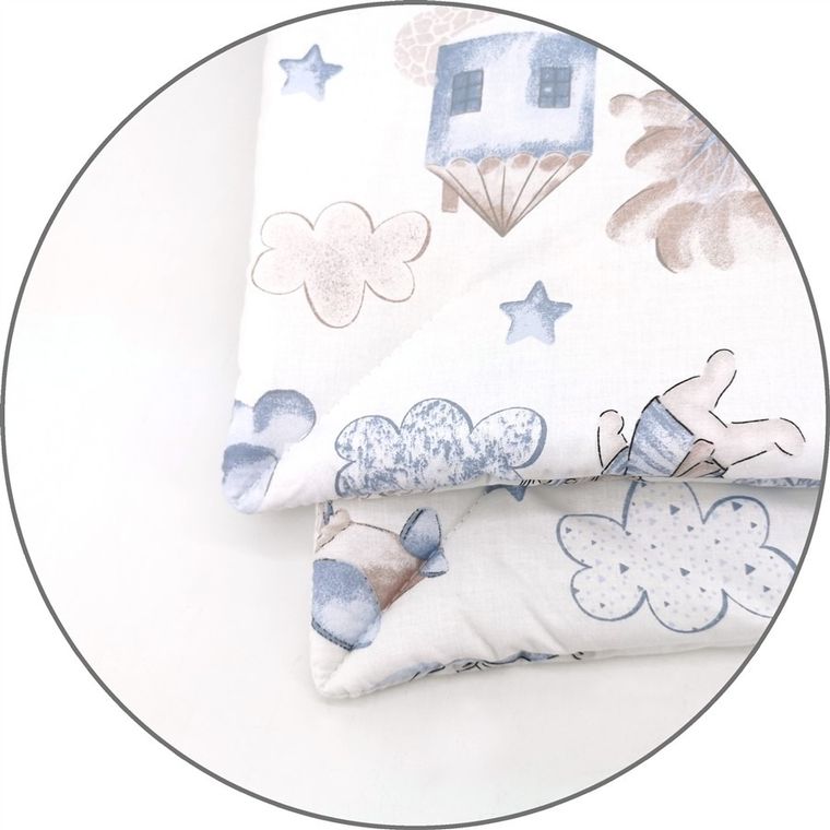 MimiNu, Piloci, 2-częściowy komplet pościeli z wypełnieniem, błękit, 120-90 cm