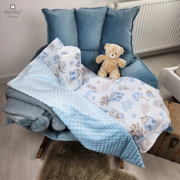 MimiNu, Piloci, kocyk, błękitny, 75-100 cm