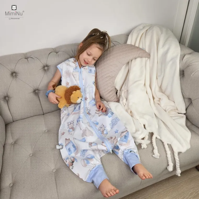 MimiNu, Piloci, śpiworek do spania z nogawkami, błękit, całoroczny, TOG 2-2.5, rozmiar S, 1-2.5 l