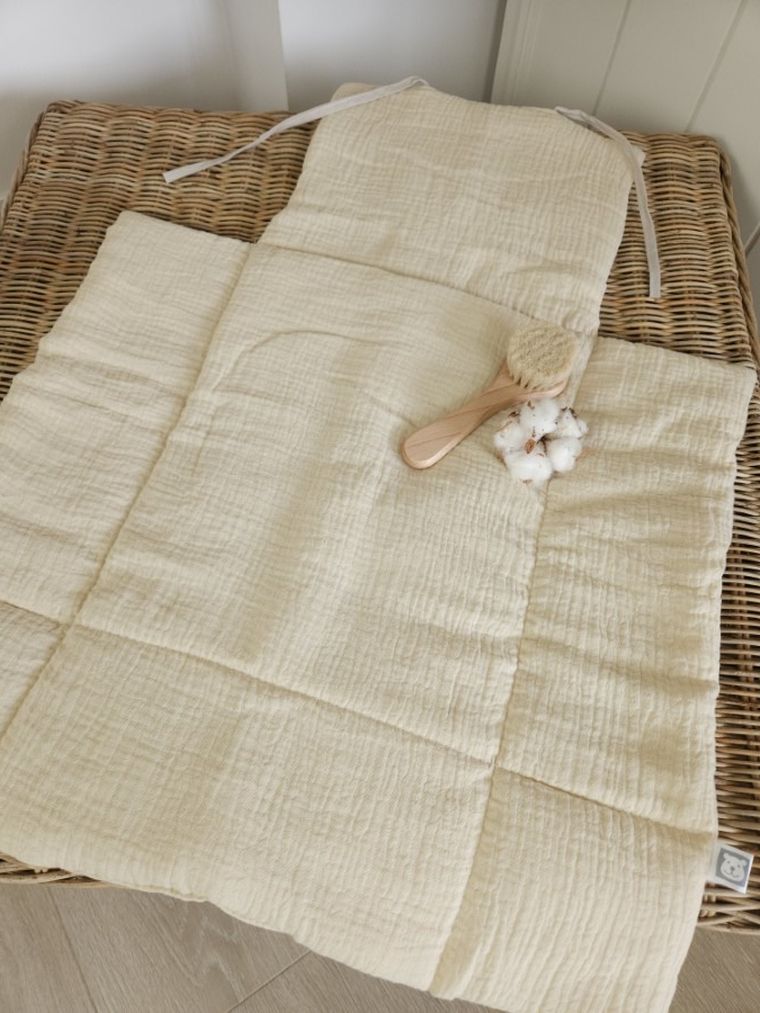 MimiNu, przewijak mobilny, muślin, pudrowy róż, 70-50 cm