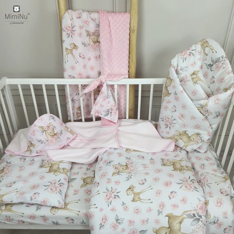 MimiNu, Sarenki, 2-częściowy komplet pościeli, różowy, 100-135 cm