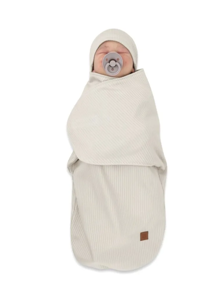 MimiNu, Soft, Leo, komplet: śpiworek + czapeczka, beż, TOG 0.5, 0-3 m