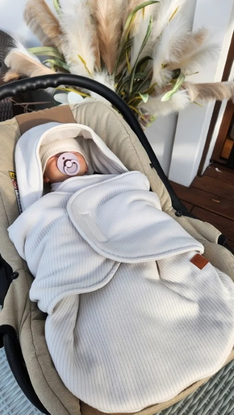 MimiNu, Soft, otulacz kubełkowy, śpiworek do fotelika samochodowego, beż, TOG 2-2.5, 0-6 m