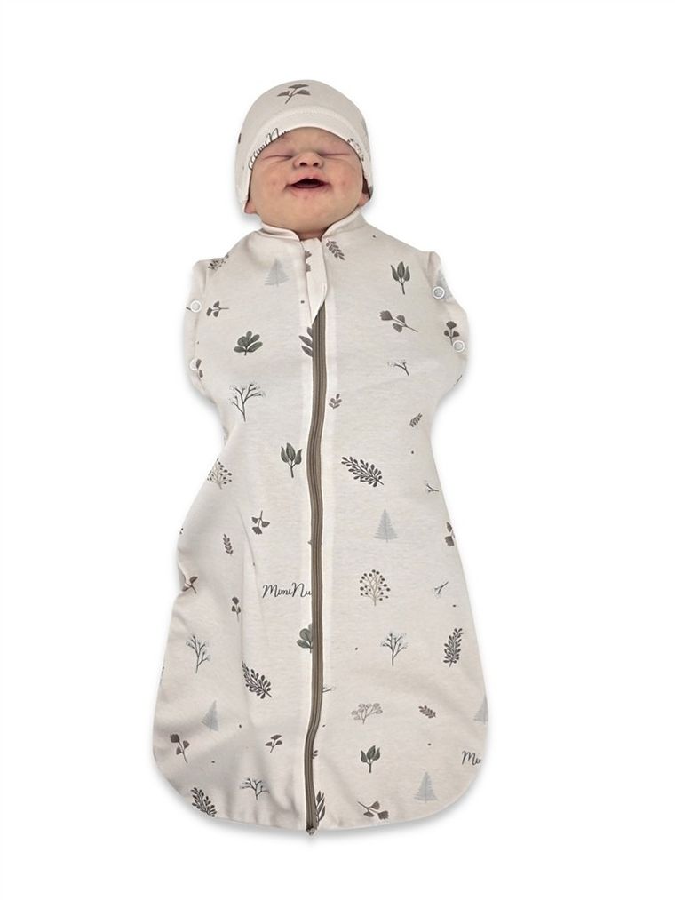 MimiNu, Soft, Teddy, śpiworek letni, listki, TOG 0.5-1, 3-12 m