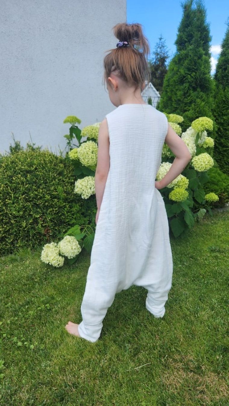 MimiNu, śpiworek z nogawkami, muślin, letni, śmietanka, TOG 0.5, rozmiar M, 2-6 l