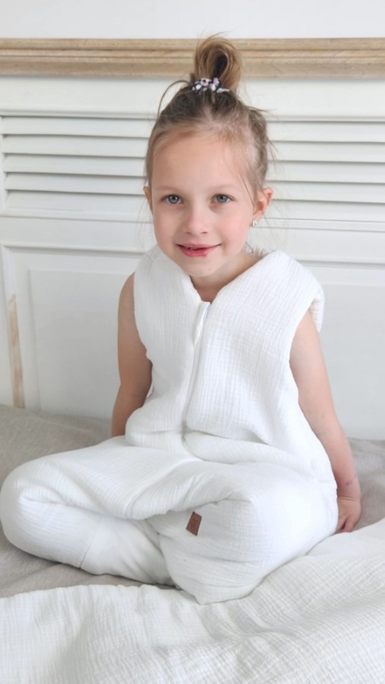 MimiNu, śpiworek z nogawkami, muślin, śmietanka, letni, TOG 0.5, rozmiar S, 1-2.5 l