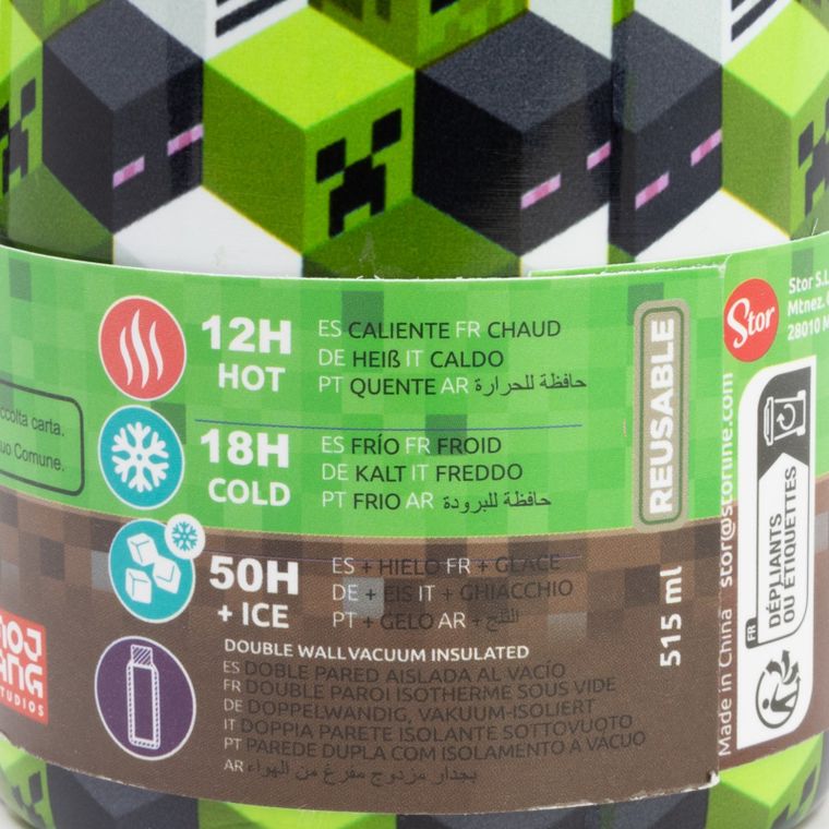 Minecraft, butelka termiczna, stalowa, 515 ml