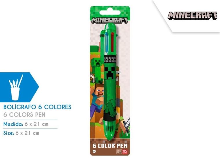 Minecraft, długopis, 6 kolorów