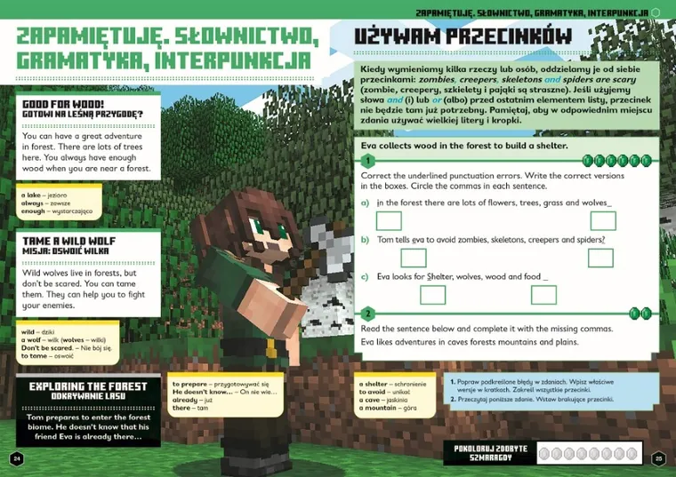Minecraft. Język angielski. Megazadania 8+