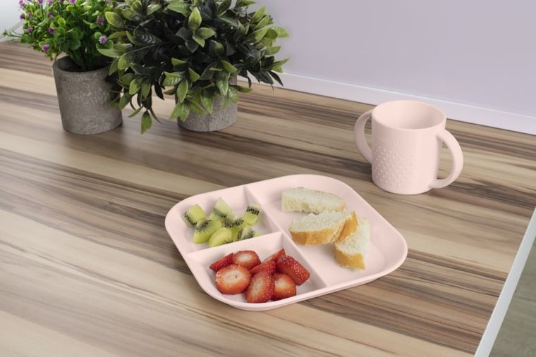 Miniland, Dolce, zestaw do karmienia metodą BLW, pudrowy róż