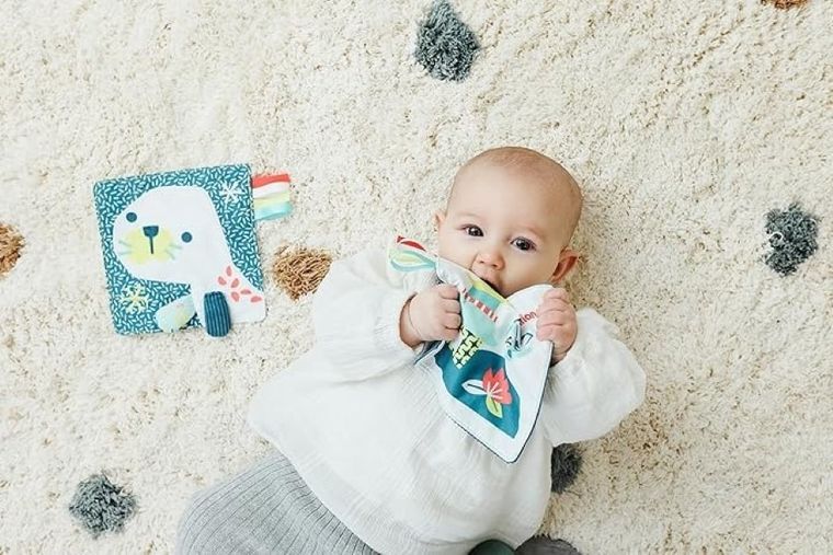 Miniland, Feel To Learn, szeleszczący lew morski, zabawka sensoryczna