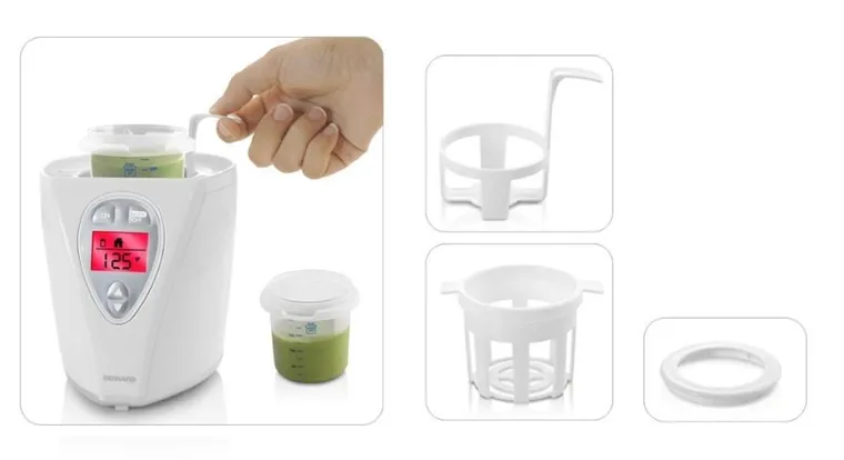 Miniland, podgrzewacz z wyświetlaczem do domu i samochodu, srebrny