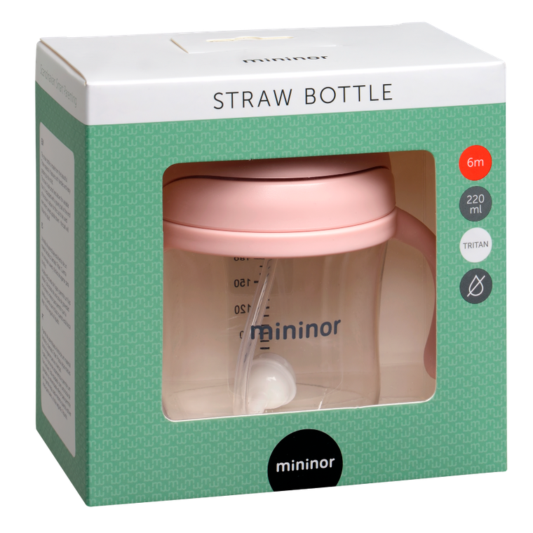 Mininor, bidon ze słomką, Rose, 220 ml