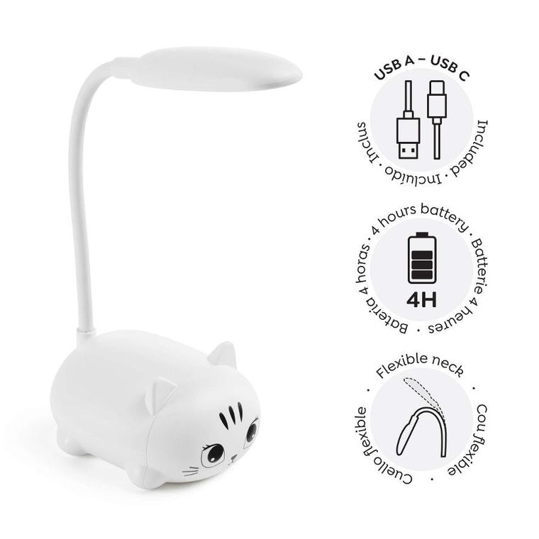 Miquelrius, lampka LED, kotek, biały