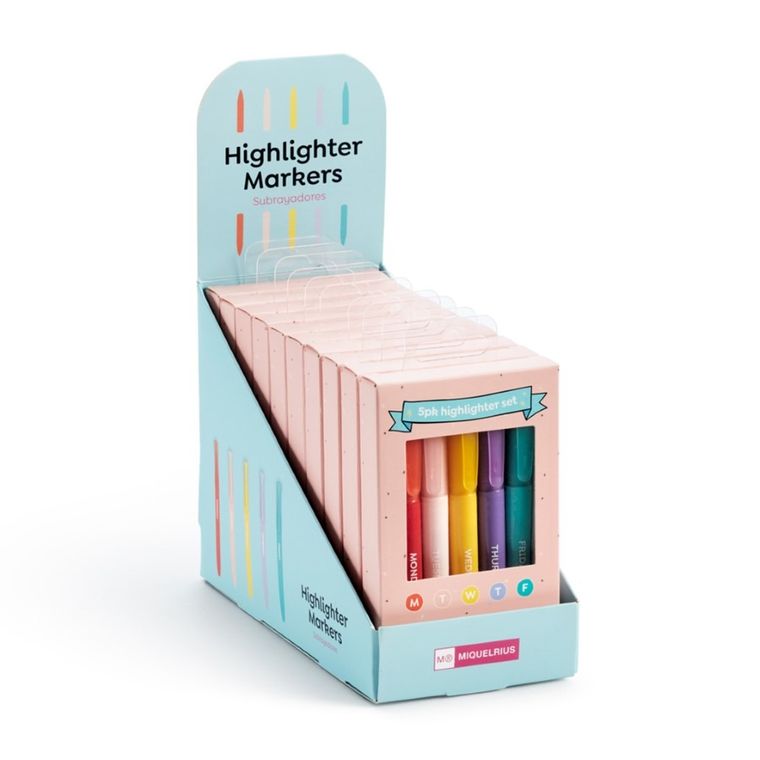 Miquelrius, markery do zakreślania, 5 kolorów
