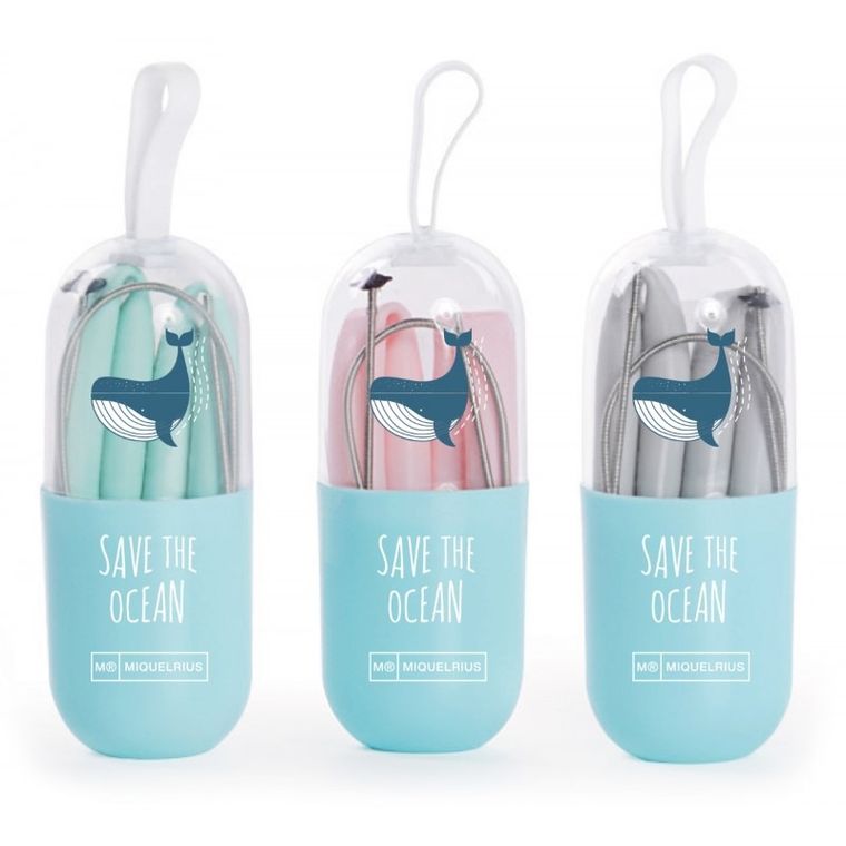 Miquelrius, Save The Ocean, słomka silikonowa, granatowa