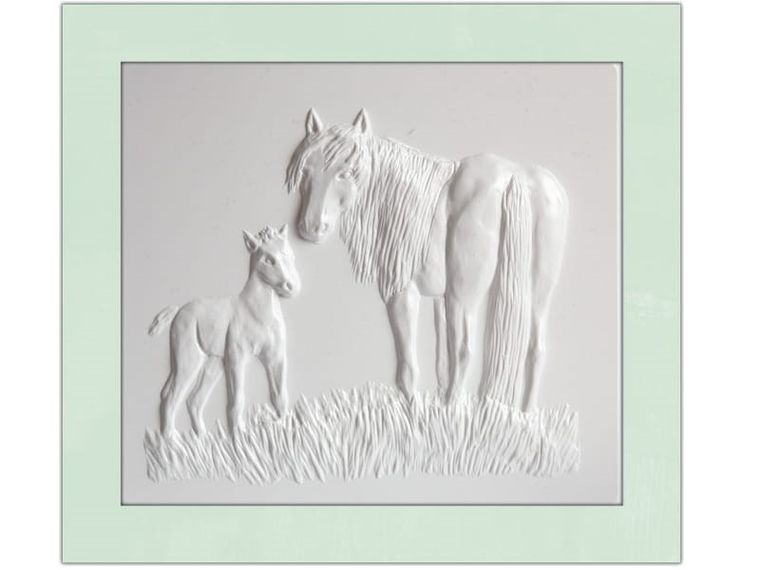 Mirage Hobby, Wypukła Malowanka, zestaw kreatywny do malowania, Konie Family, Haflinger