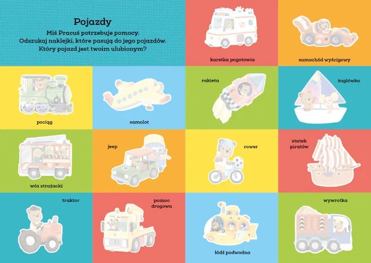 Miś Pracuś. Pojazdy. Moje pierwsze naklejki
