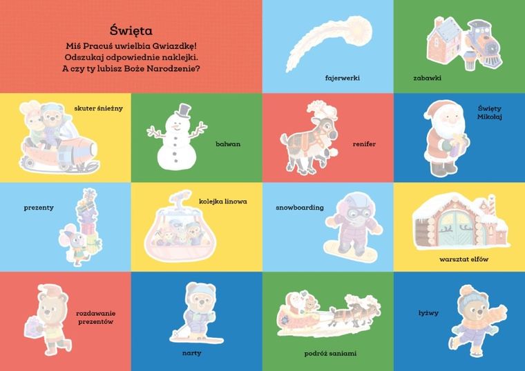 Miś Pracuś. Święta. Książka z naklejkami
