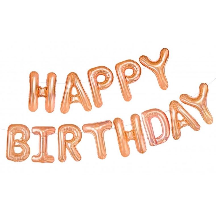 MK Trade, balon foliowy, zestaw liter Happy Birthday, 13 szt.