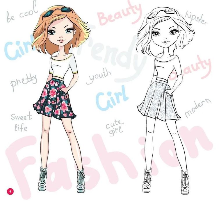 Modnisie do kolorowania. Fashionista