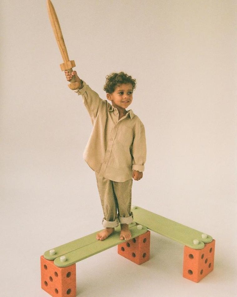 Modu, Balance Track, zestaw z deskami aktywizującymi, Burnt Orange/Dusty Green