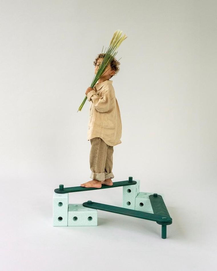 Modu, Balance Track, zestaw z deskami aktywizującymi, Ocean Mint/Forest Green