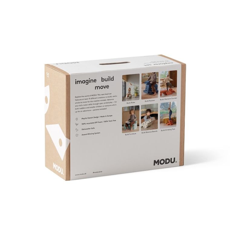 Modu, Explorer Set, kreatywne klocki rozwijające motorykę dużą, z funkcją jeździka, miętowy