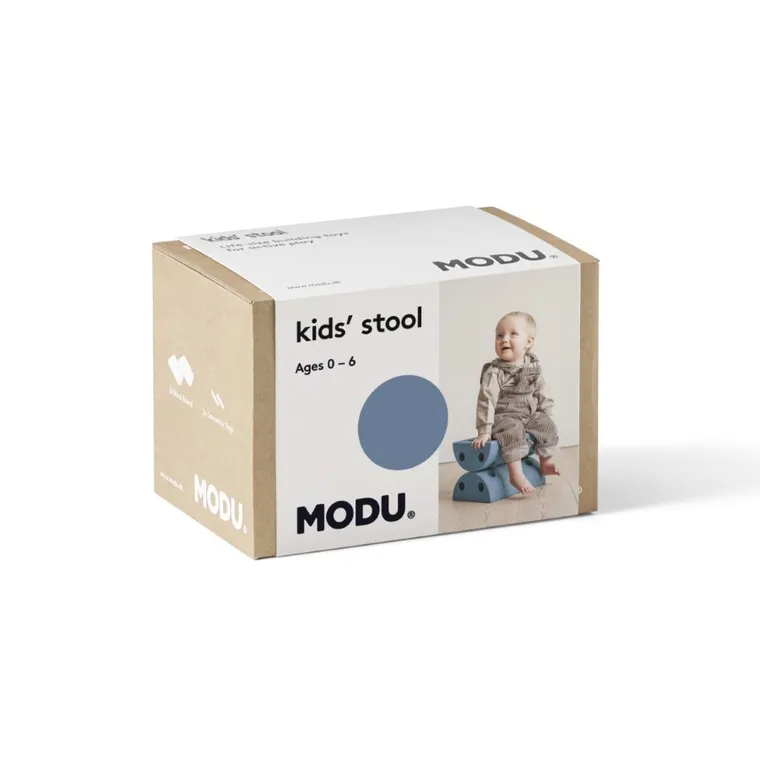 Modu, Kids Stool, sensoryczny blok piankowy, zestaw uzupełniający do klocków aktywizujących, Deep Blue/Sky Blue