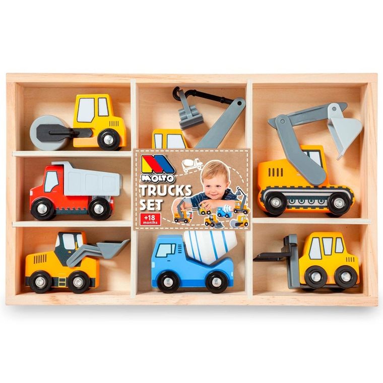 Molto, zestaw pojazdów budowlanych, 7 szt.