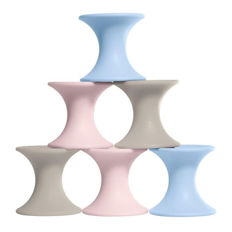 Moluk, Tulu, klocki silikonowe, zabawka kreatywna, Pastel, 9 elementów