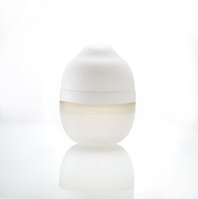 Mombella, Butelka antykolkowa dla noworodka, Silikonowa, Ivory, 120 ml