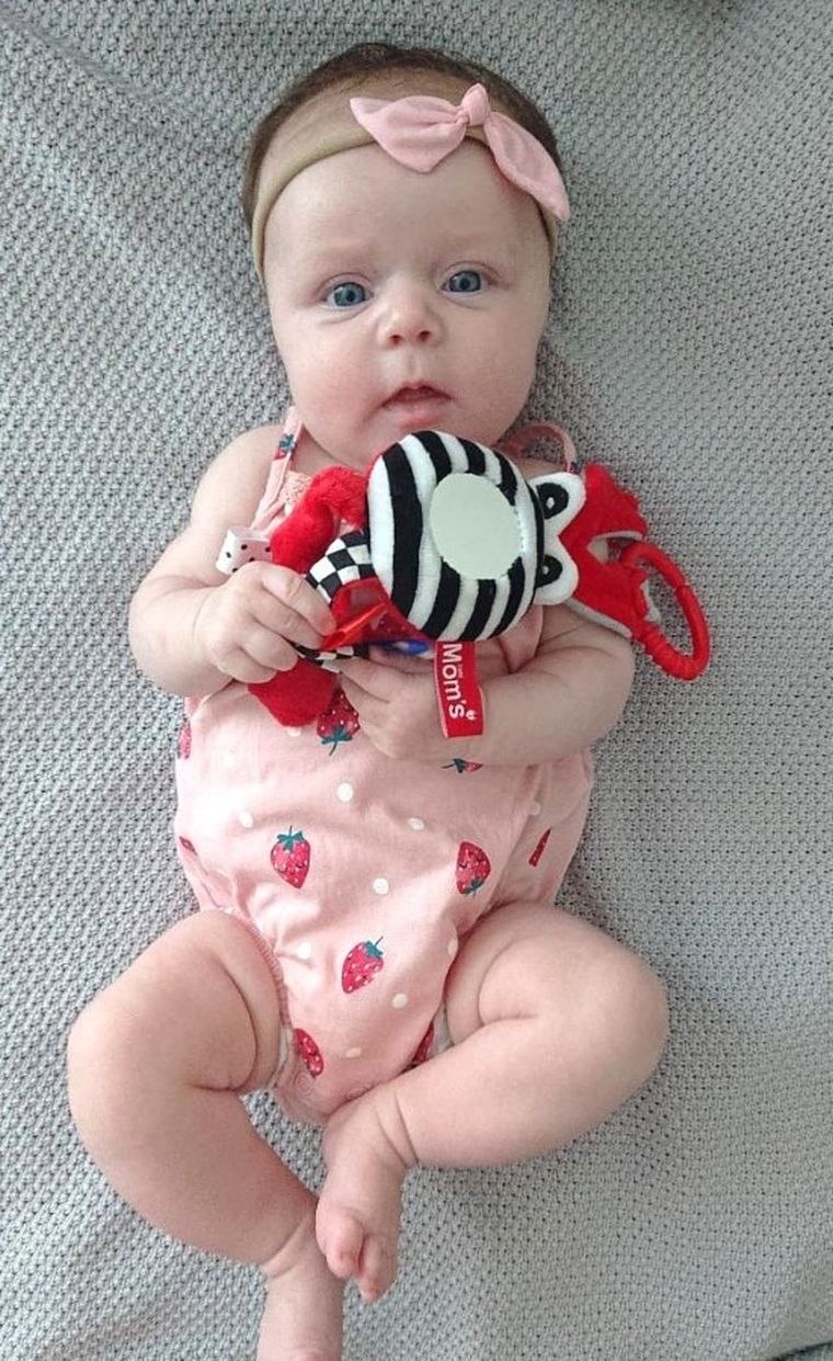 Mom's Care, cudak, kontrastowa zabawka zawieszka sensoryczna, czerwona