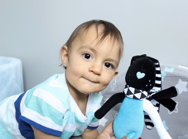 Mom's Care, królik, pierwsza maskotka, kontrastowa