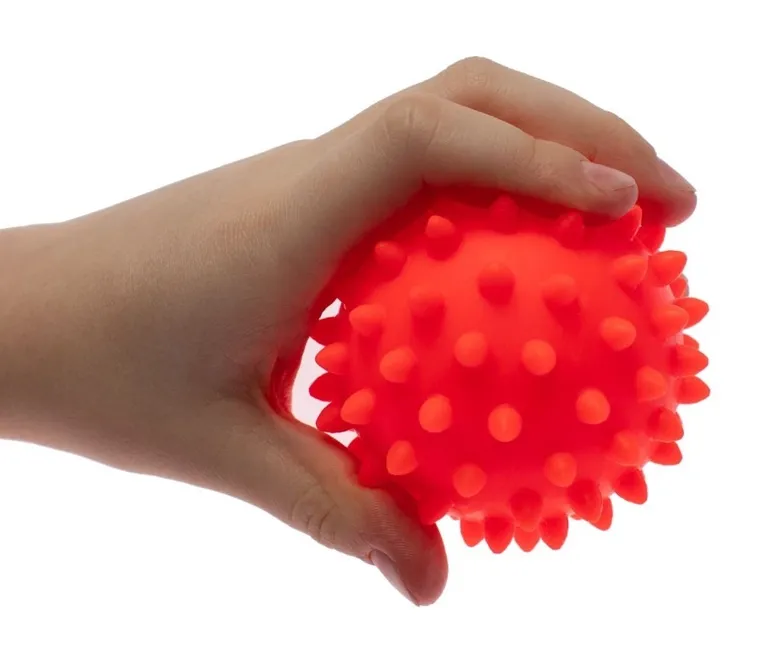 Mom's Care, Sensorky, jeżyk, piłeczka do masażu, piłeczka sensoryczna, czerwona