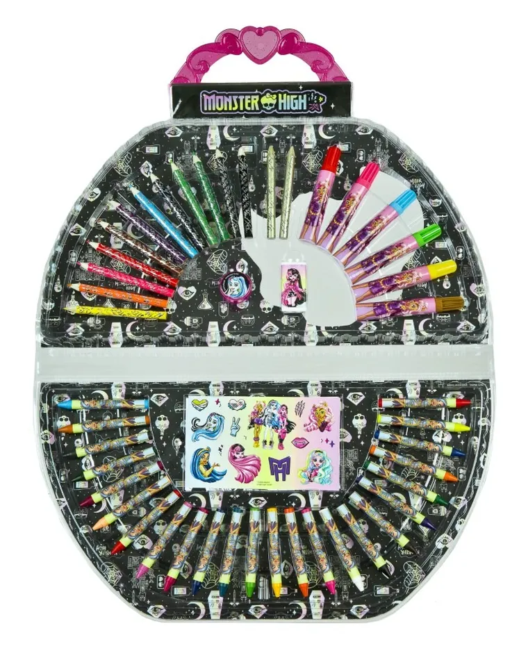 Monster High, zestaw artystyczny w walizce, 51 elementów