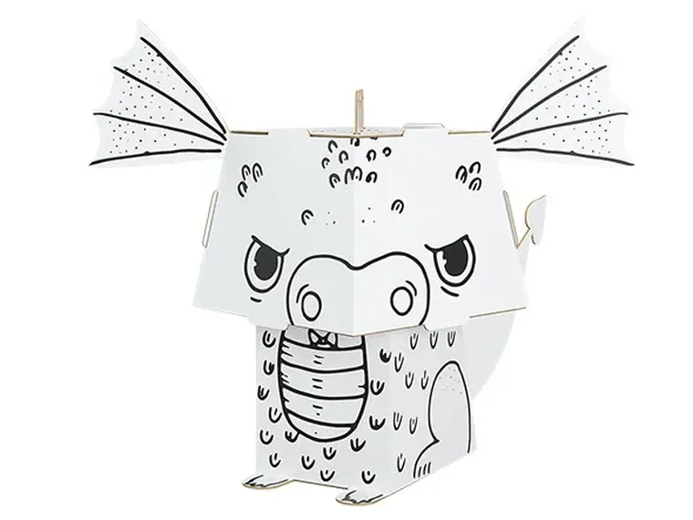 Monumi, Mini Cube Head, Smok, kolorowanka 3D, 15 cm