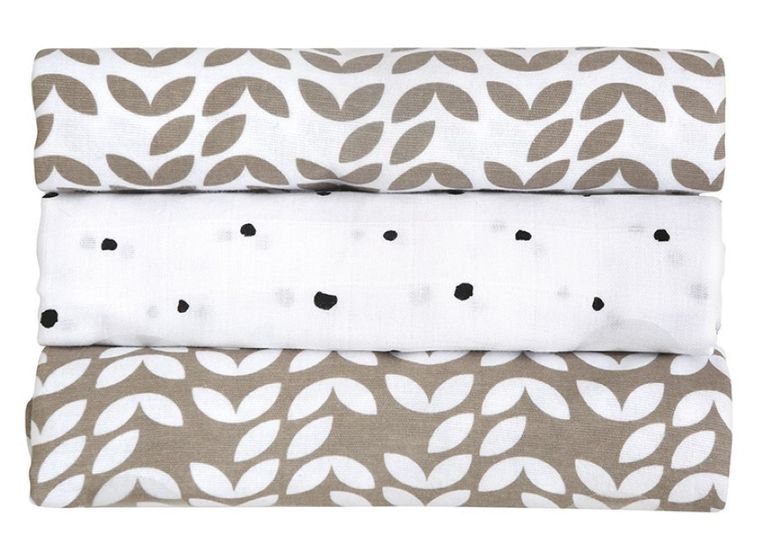 Motherhood, Classics Beżowy 2023, pielucha bawełniana, 70-80 cm, 3 szt.