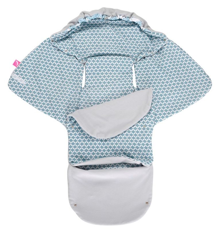 Motherhood, Classics Niebieski, otulacz samochodowy ze zintegrowanym kocykiem