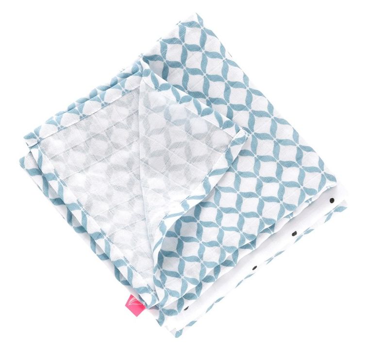 Motherhood, Classics Niebieski, pieluszka muślinowa, 70-80 cm, 3 szt.