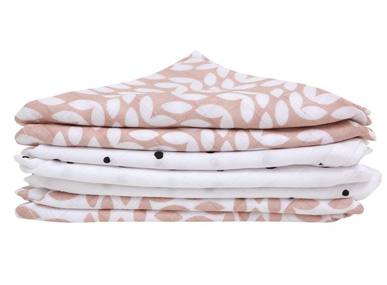 Motherhood, Classics Różowy 2023, pieluszka muślinowa, bawełniana, 30-30 cm, 7 szt.