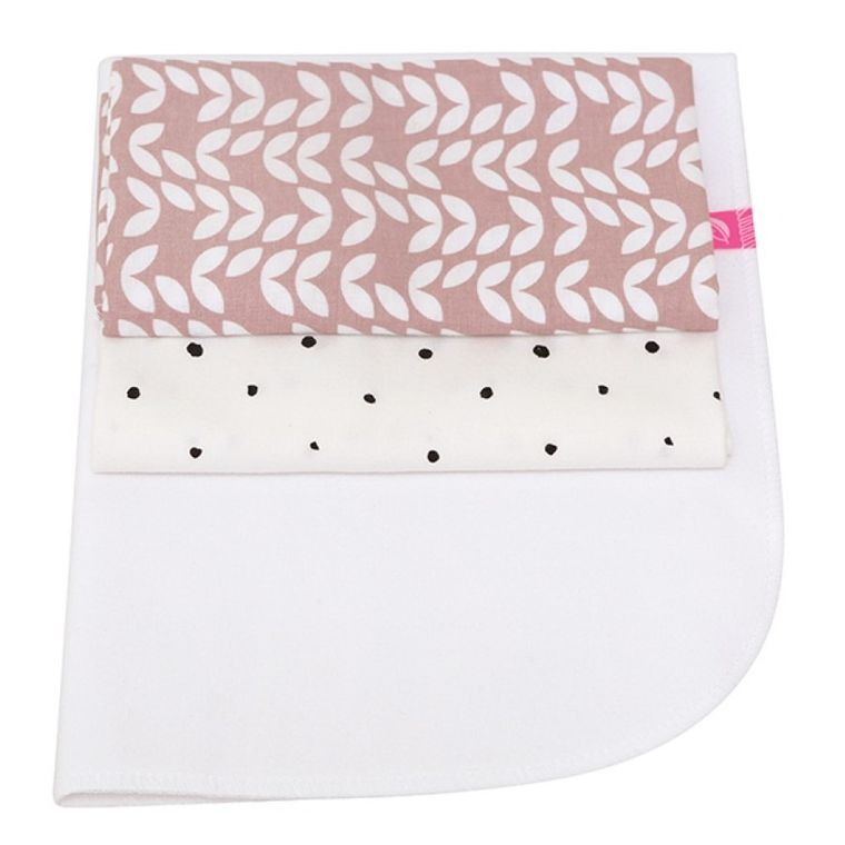 Motherhood, Classics Różowy 2023, zestaw: przewijak podręczny + prześcieradło flanelowe, 2 szt.