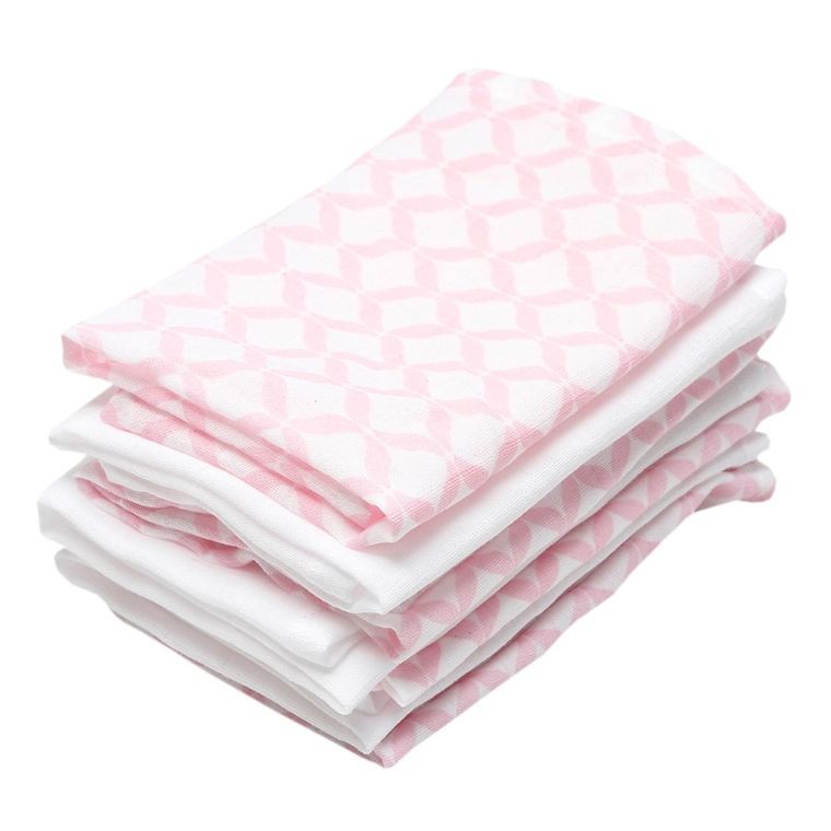 Motherhood, Classics Różowy, chusteczki muślinowe, 30-30 cm, 7 szt.