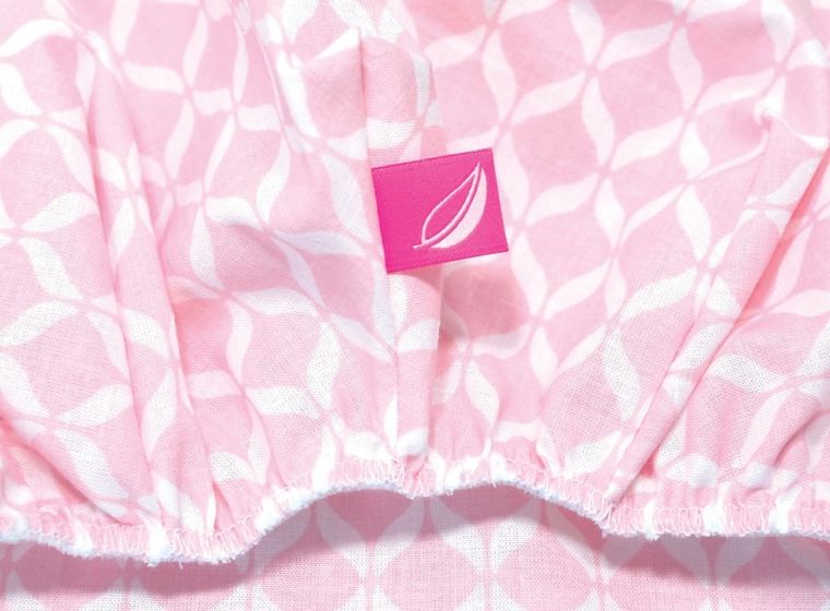 Motherhood, Classics Różowy, prześcieradło do gondoli/kosza Mojżesza z gumką, 35-75 cm