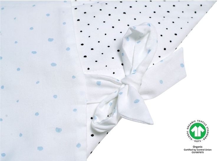 Motherhood, ECO Kropeczki Niebieskie, rożek muślinowy