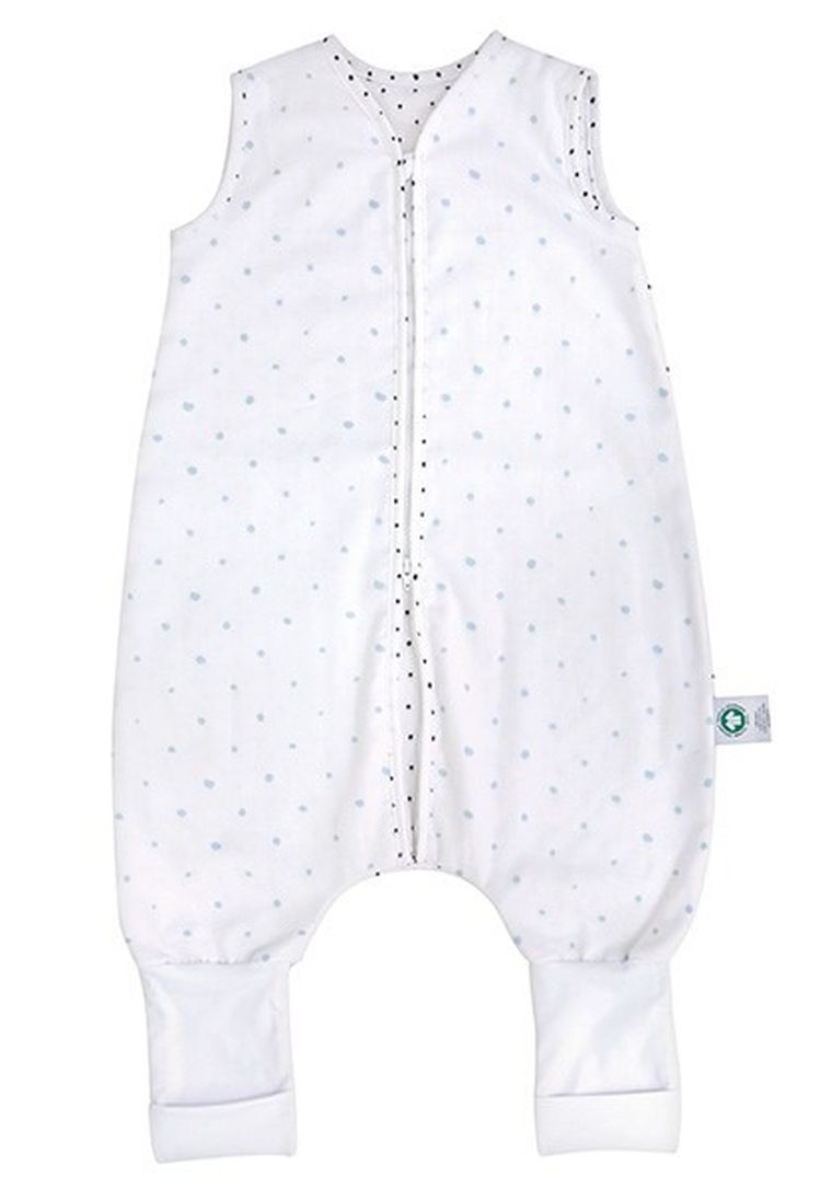 Motherhood, ECO Kropeczki Niebieskie, śpiworek muślinowy z nogawkami, TOG 1, 18-30m