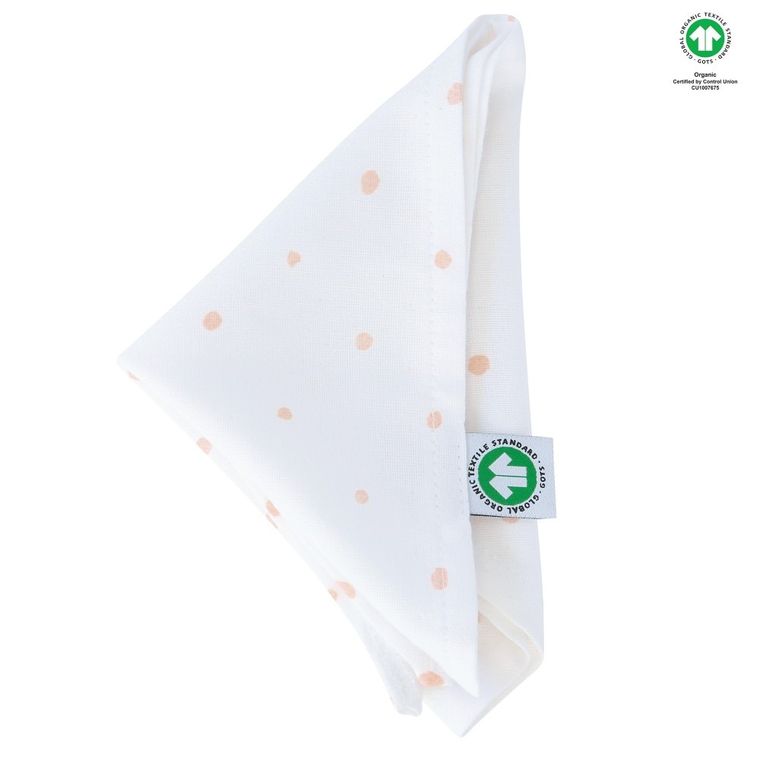 Motherhood, ECO Kropeczki Różowe, chusteczki muślinowe na główkę, 60-30 cm